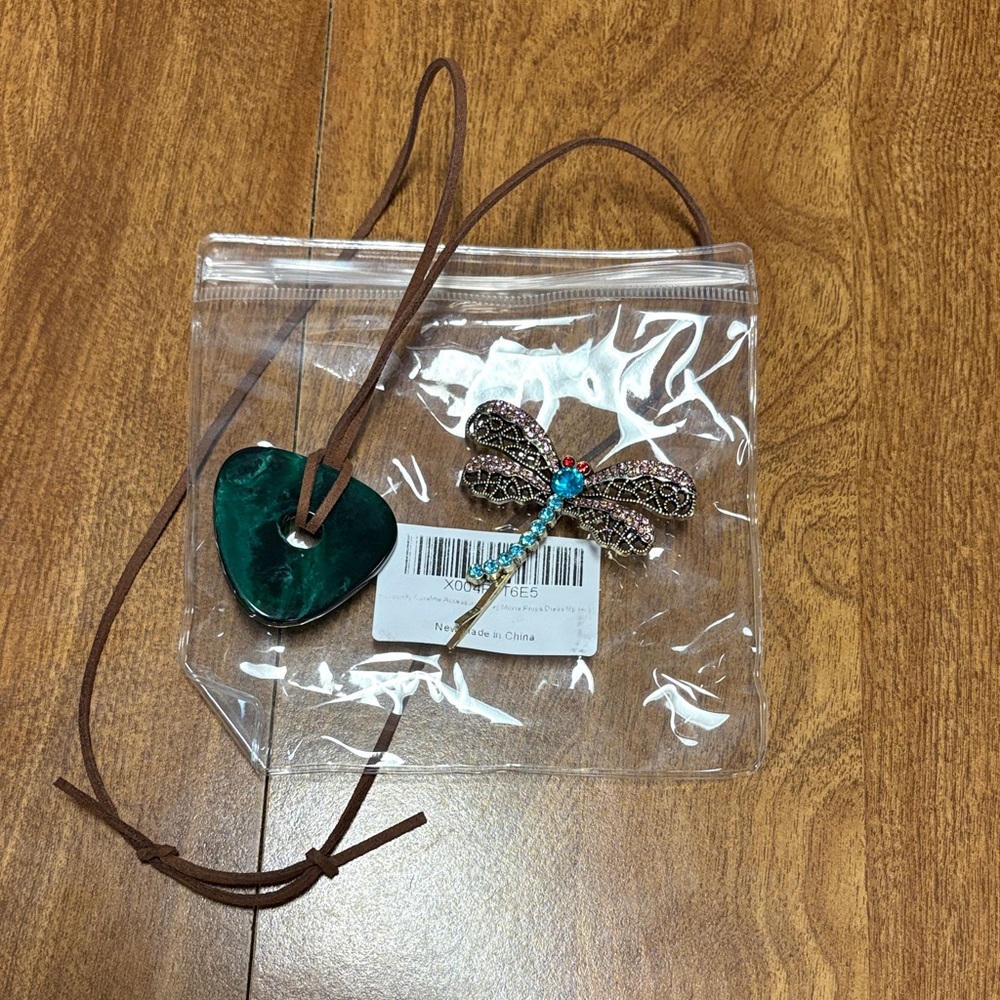 Set of (2) pieces of Coraline jewelry!  Necklace & hair pin